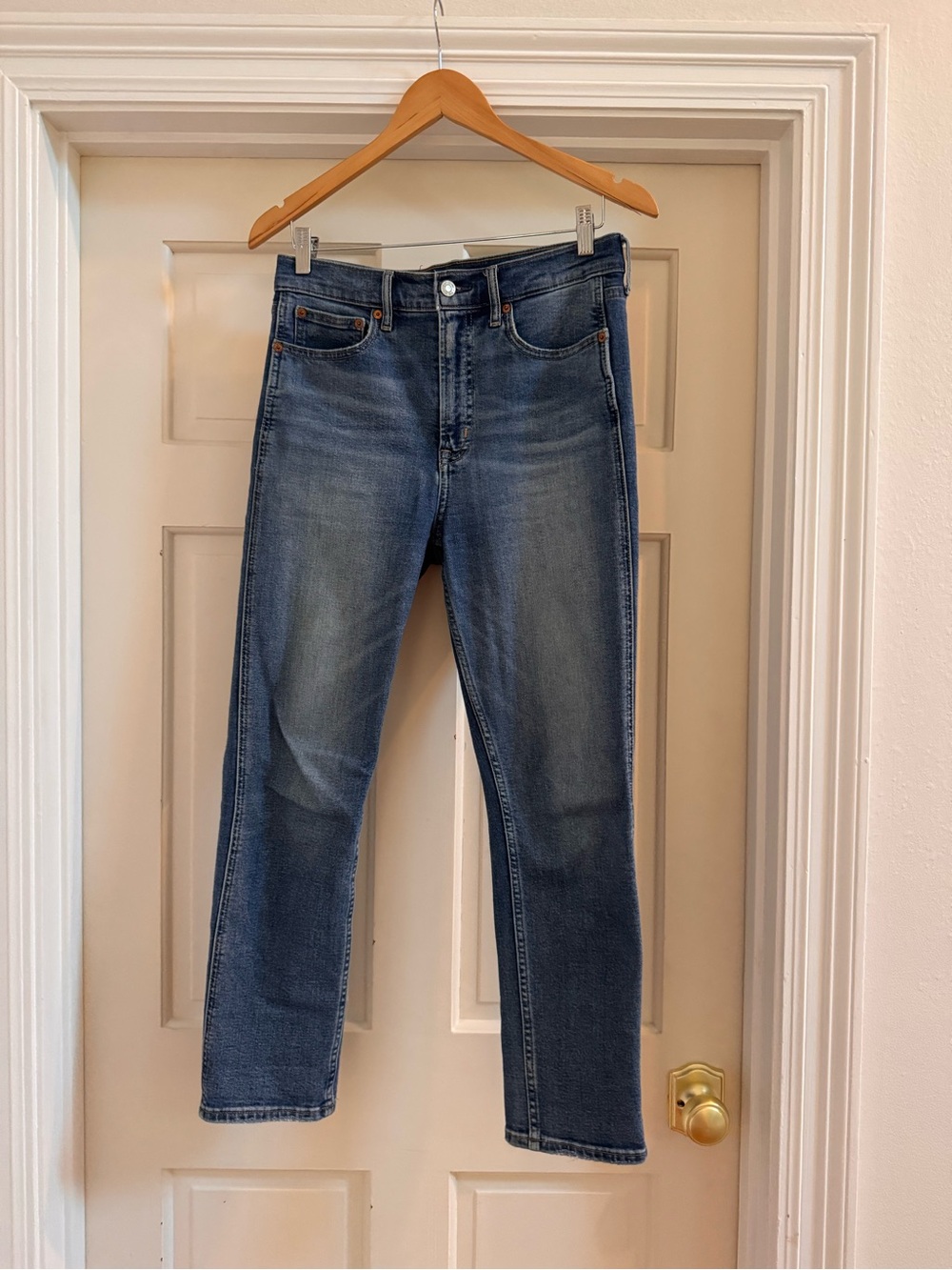Gap Cigarette High Rise Jeans 29/8R Medium Indigo Slim Straight